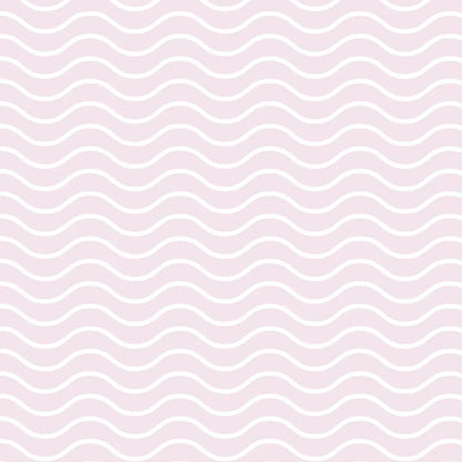 Wallpaper nursery pink wavy lines