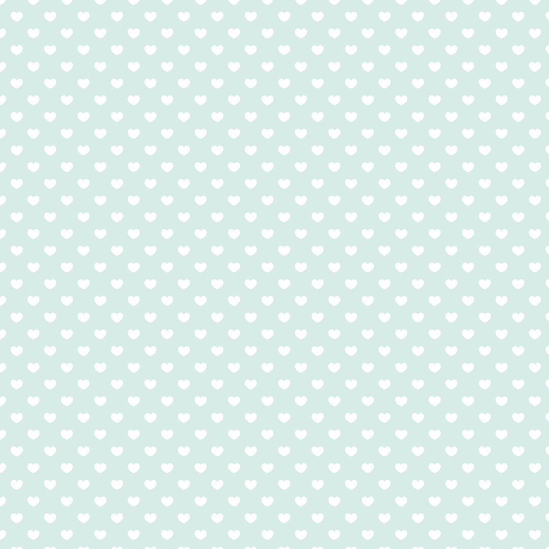 ✅ Zartes Herzchenmuster ✅ Mintgrün & modern 💚 Ideal für Baby- & Kinderzimmer ✨ Selbstklebende Tapete — by Pimp My Wall