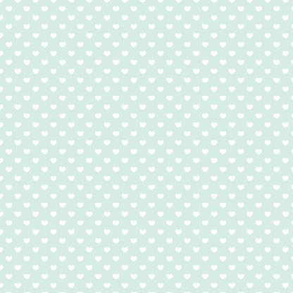 ✅ Zartes Herzchenmuster ✅ Mintgrün & modern 💚 Ideal für Baby- & Kinderzimmer ✨ Selbstklebende Tapete — by Pimp My Wall