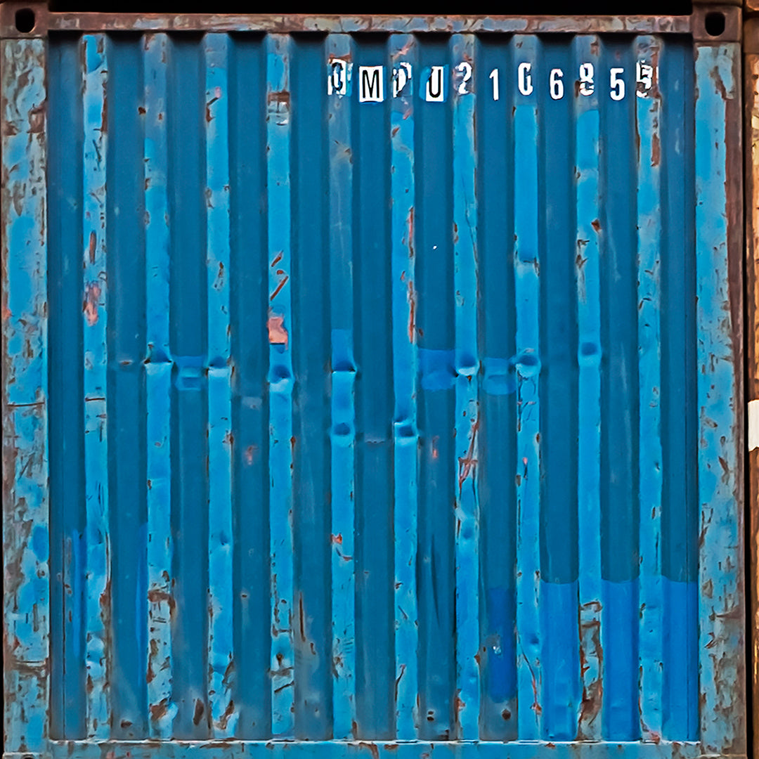 Industrial Blue Metall Weathered Container