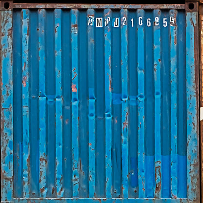 Industrial Blue Metall Weathered Container