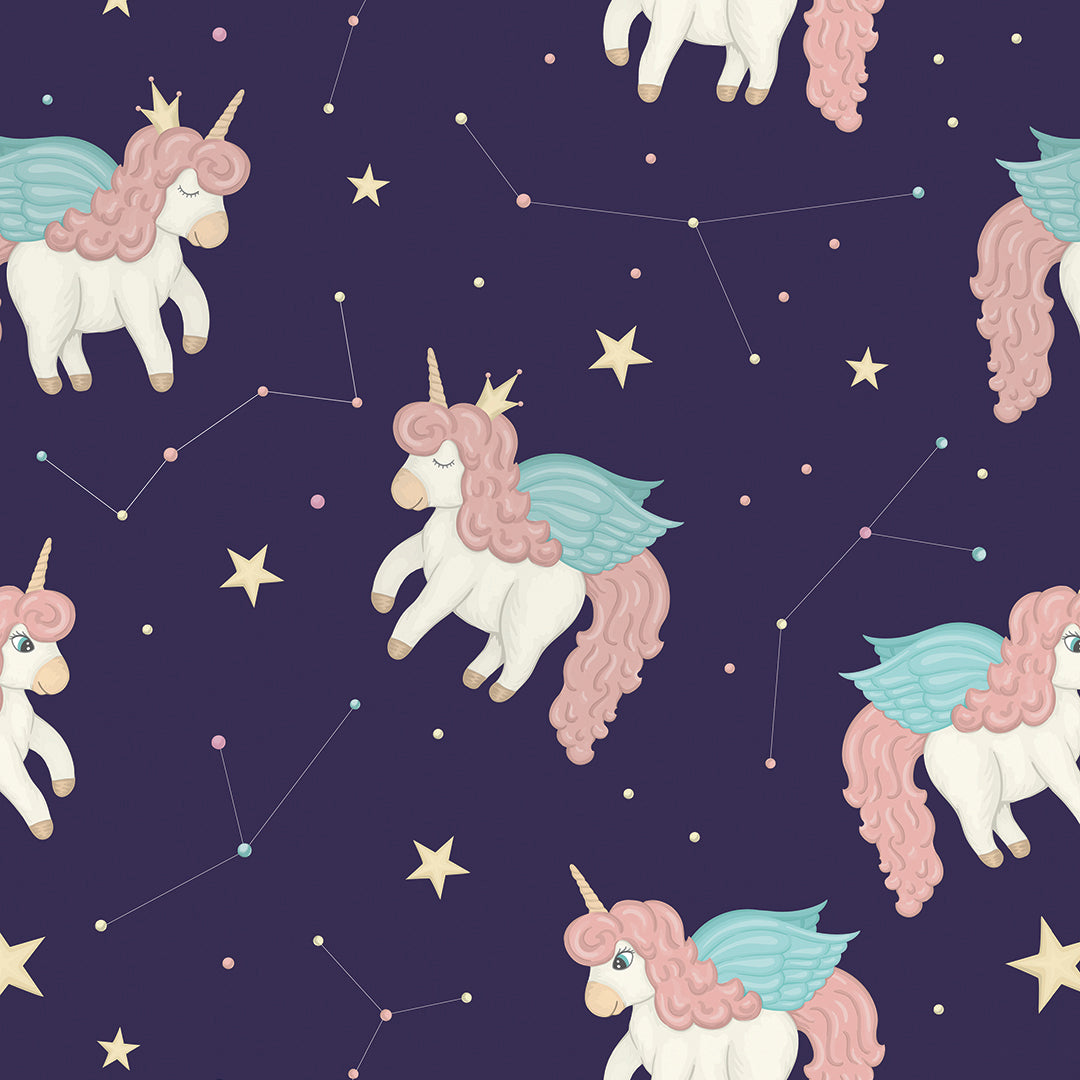 ✅ Süßes Einhorn-Design ✅ Verspieltes Motiv in Rosa und Regenbogenfarben 💖 Ideal für Baby- & Kinderzimmer ✨ Selbstklebende Tapete — by Pimp My Wall