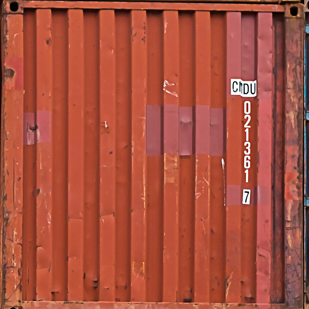 Industrial Red Rusted Metall Container Wall
