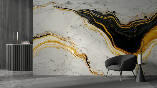 Golden Wave Black Marble