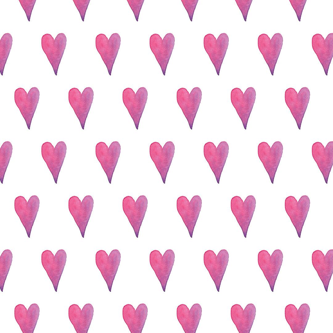 ✅ Aquarell-Herzen in Rosa & Violett ✅ Verspieltes, liebevolles Design ✨ Ideal für Baby- & Kinderzimmer 💕 Selbstklebende Tapete — by Pimp My Wall