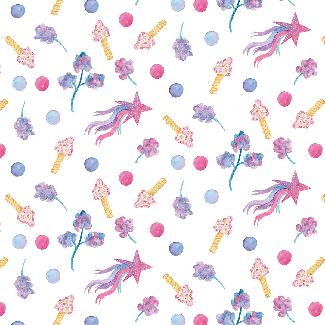Wallpaper children's room magic wand candies