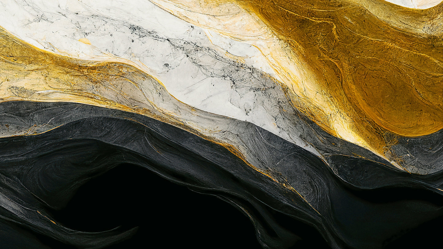 Black & Gold Waves Marble