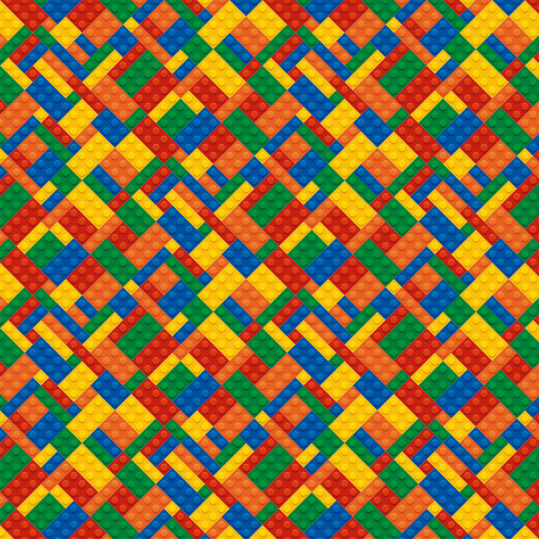 ✅ Buntes Baustein-Design ✅ Dynamisches Diagonal-Muster ✨ Perfekt für Spiel- & Kinderzimmer 🧱 Selbstklebende Tapete — by Pimp My Wall