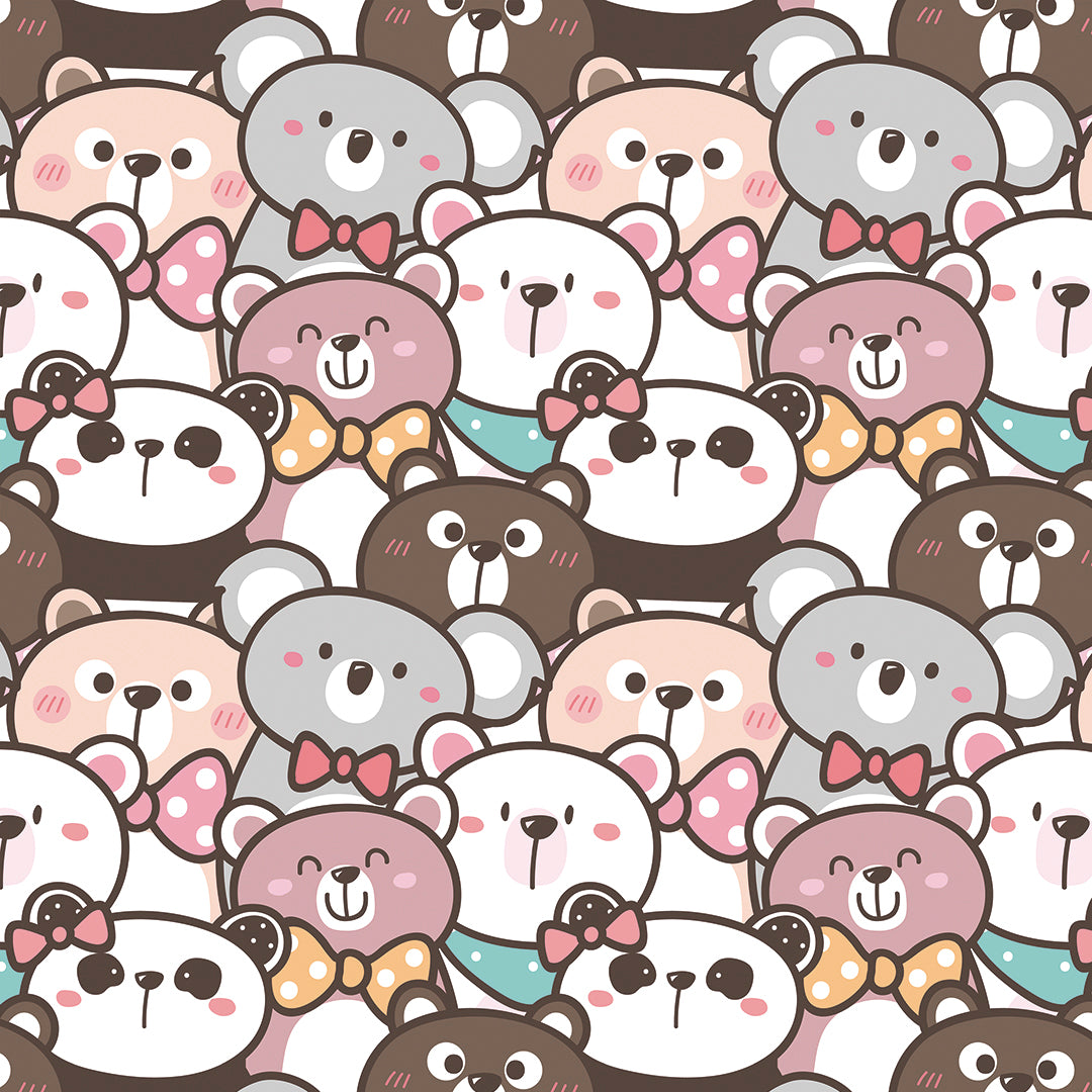 ✅ Bären, Koalas & Pandas ✅ Verspieltes Design in Pastellfarben ✨ Ideal für Kinderzimmer & Spielräume 🐻 Selbstklebende Tapete — by Pimp My Wall