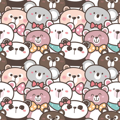 ✅ Bären, Koalas & Pandas ✅ Verspieltes Design in Pastellfarben ✨ Ideal für Kinderzimmer & Spielräume 🐻 Selbstklebende Tapete — by Pimp My Wall