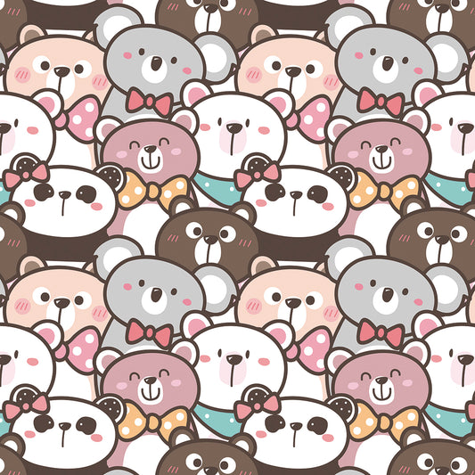 ✅ Bären, Koalas & Pandas ✅ Verspieltes Design in Pastellfarben ✨ Ideal für Kinderzimmer & Spielräume 🐻 Selbstklebende Tapete — by Pimp My Wall
