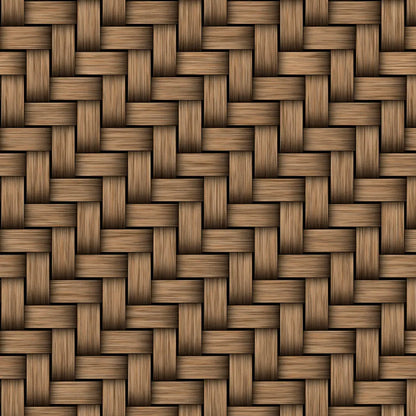 Selbstklebende Tapete Holz geflochten – Woven Wood Pattern mit realistischer Flechtstruktur in warmen Naturtönen für stilvolle Wandgestaltung.