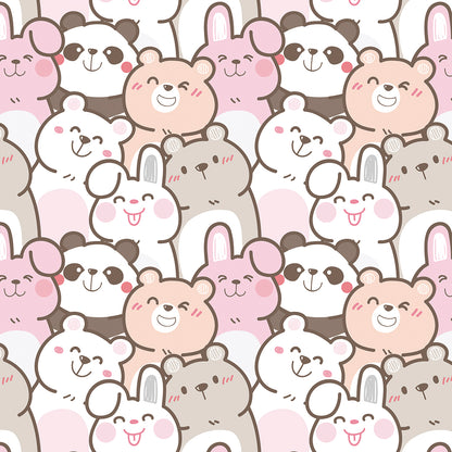 ✅ Bären, Hasen & Pandas ✅ Sanfte Pastellfarben ✨ Verspieltes Design für Kinderzimmer & Spielräume 🐻 Selbstklebende Tapete — by Pimp My Wall