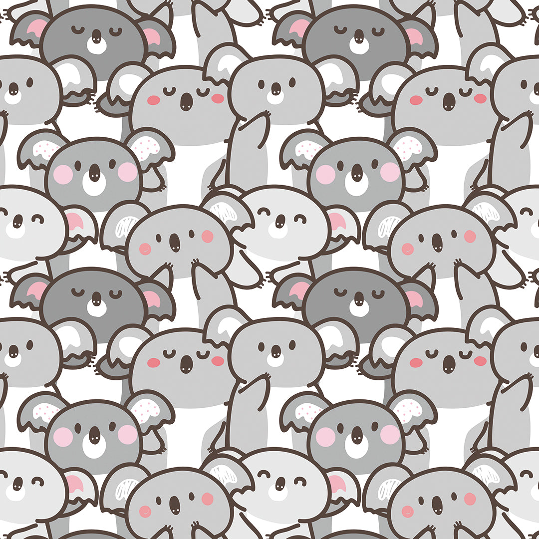 ✅ Süße Koalas in Grau & Rosa ✅ Verspieltes & freundliches Design ✨ Ideal für Kinderzimmer & Spielräume 🐨 Selbstklebende Tapete — by Pimp My Wall