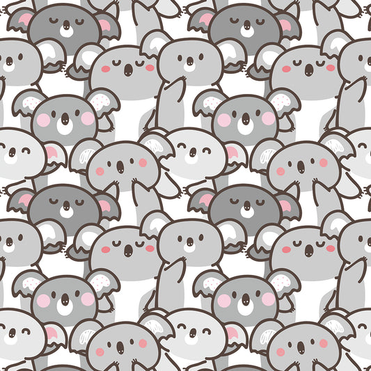 ✅ Süße Koalas in Grau & Rosa ✅ Verspieltes & freundliches Design ✨ Ideal für Kinderzimmer & Spielräume 🐨 Selbstklebende Tapete — by Pimp My Wall