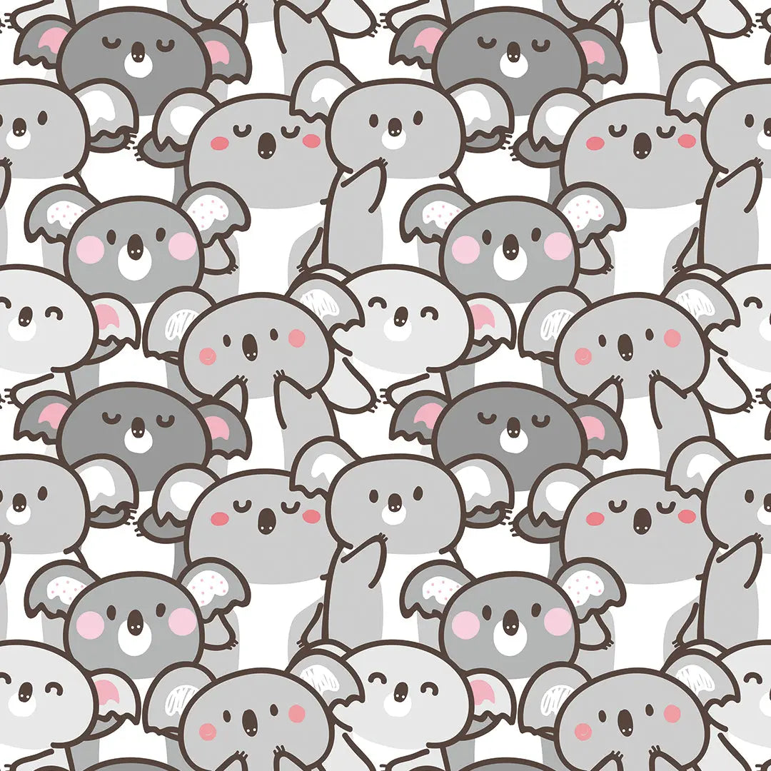 Tapete Kinderzimmer Koala Kawaii Grau
