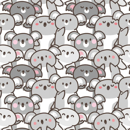 Tapete Kinderzimmer Koala Kawaii Grau