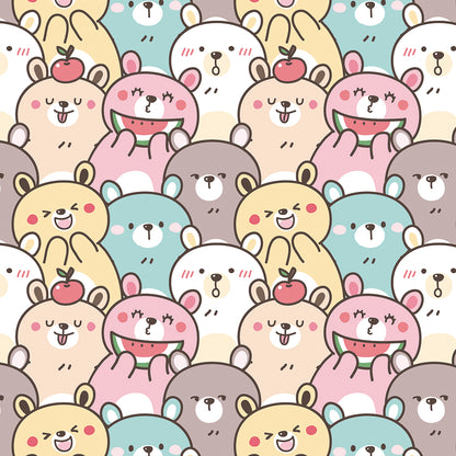 ✅ Niedliche Bären in Pastellfarben ✅ Fröhliches & verspieltes Design ✨ Ideal für Kinderzimmer & Spielräume 🧸 Selbstklebende Tapete — by Pimp My Wall