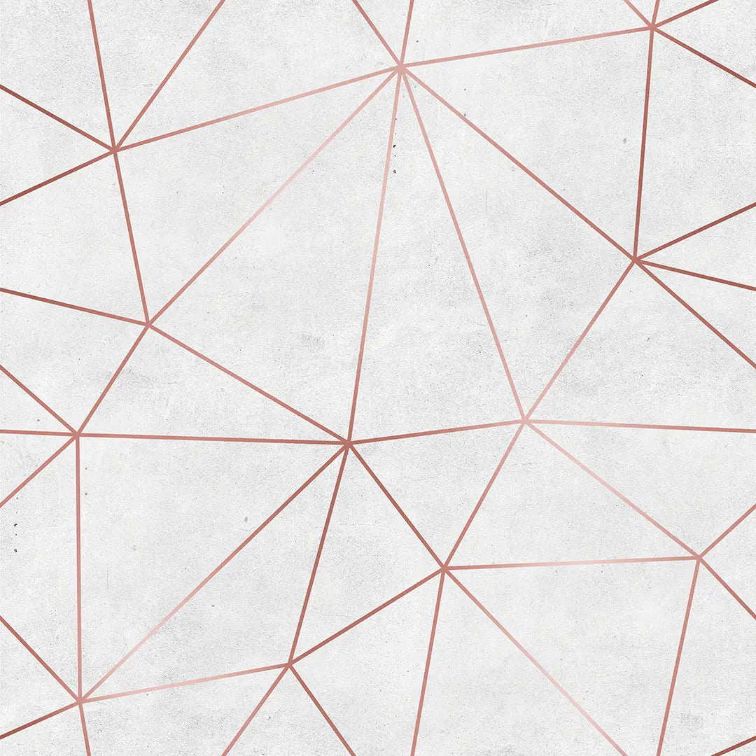Zazz Urban Concrete Copper Lines – Geometric Concrete & Copper Wallpaper