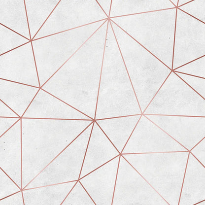 Zazz Urban Concrete Copper Lines – Geometric Concrete & Copper Wallpaper