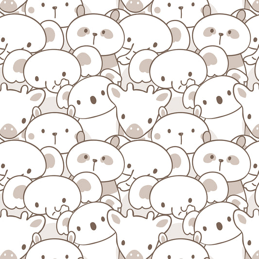 ✅ Giraffen, Pandas & Koalas ✅ Dezente Farben in Beige & Weiß ✨ Ideal für neutrale & moderne Kinderzimmer 🐼 Selbstklebende Tapete — by Pimp My Wall