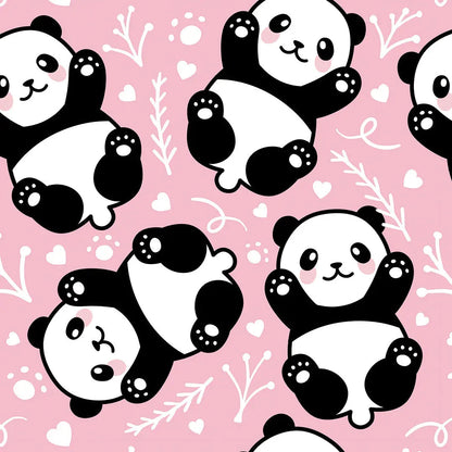 Tapete Kinderzimmer Panda Rosa Herzen
