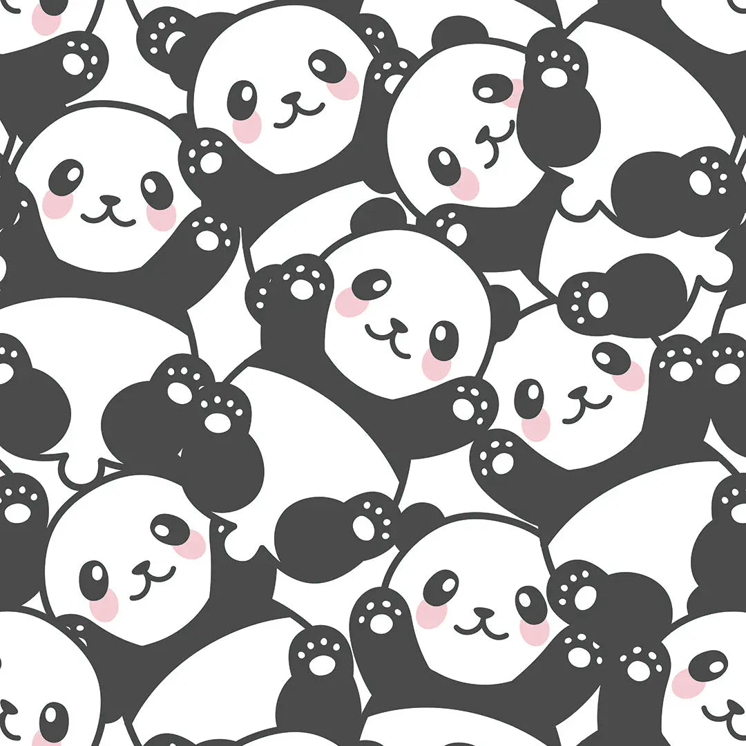 Tapete Kinderzimmer Panda Schwarz Weiss