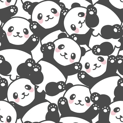 Tapete Kinderzimmer Panda Schwarz Weiss