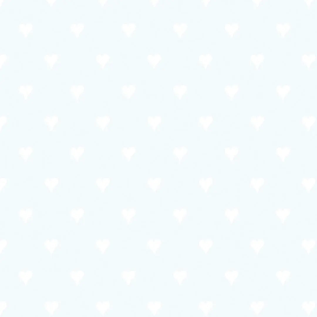 Wallpaper nursery hearts ice blue