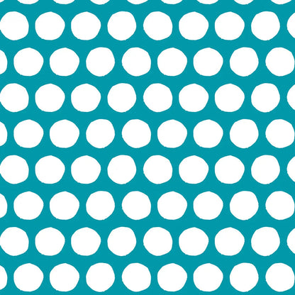 Wallpaper nursery large dots turquoise