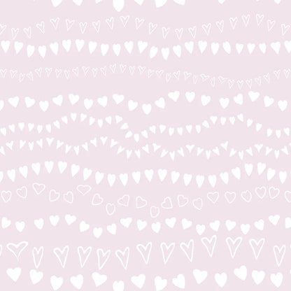 Wallpaper Nursery Heart Garlands Soft Pink