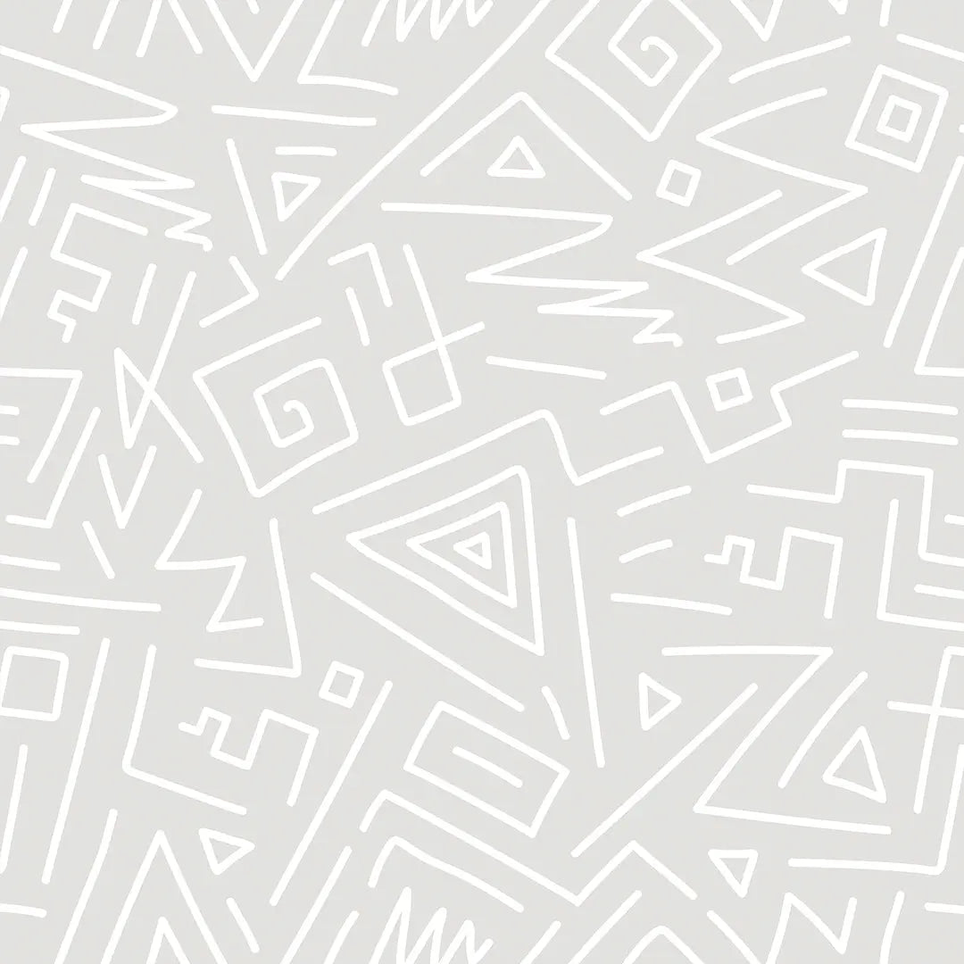 Tapete Kinderzimmer Tribal Geometrie Grau