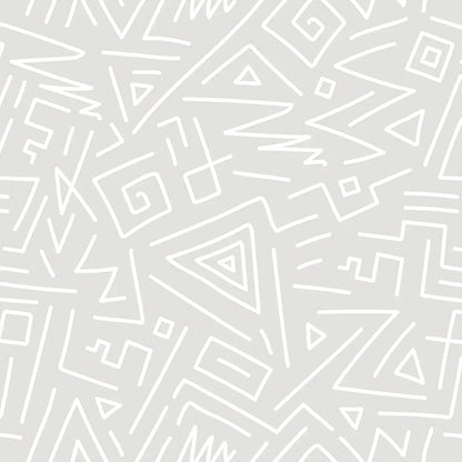 Tapete Kinderzimmer Tribal Geometrie Grau