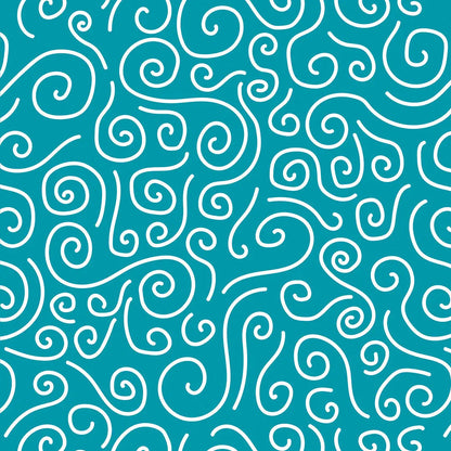 Children's room wallpaper spirals turquoise