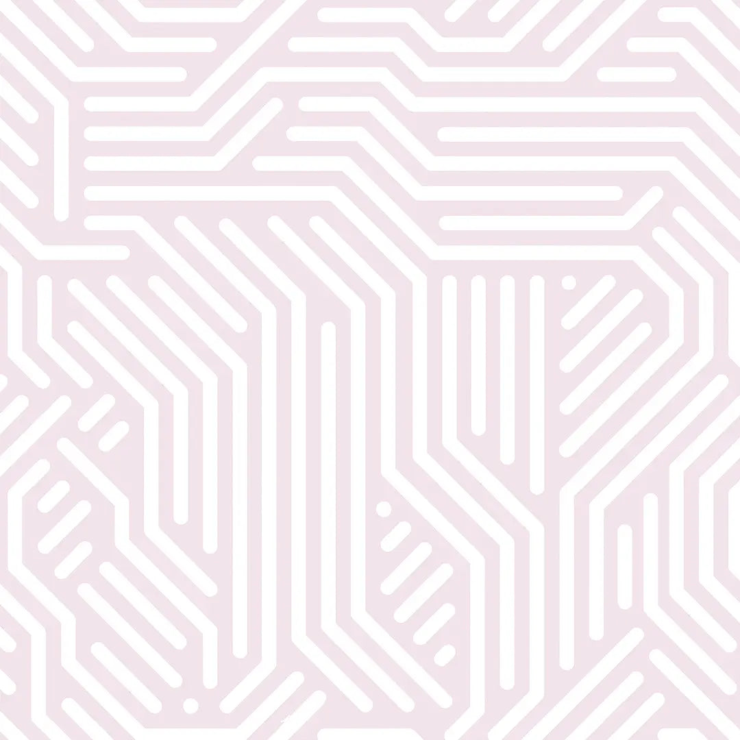 Wallpaper nursery labyrinth lines soft pink