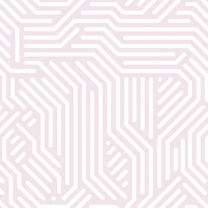 Wallpaper nursery labyrinth lines soft pink
