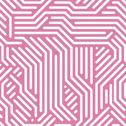 Tapete Kinderzimmer Labyrinth Linien Rosa