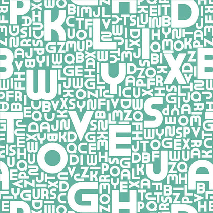 Wallpaper kids' room letter collage