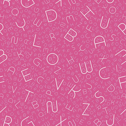 Tapete Kinderzimmer Alphabet Streu Pink