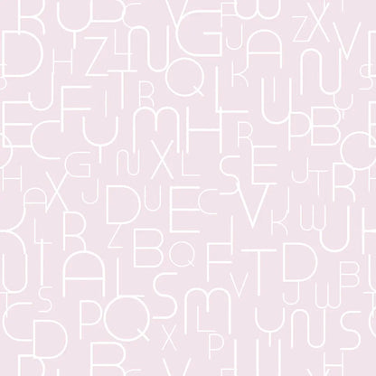 Children's room wallpaper alphabet outline delicate