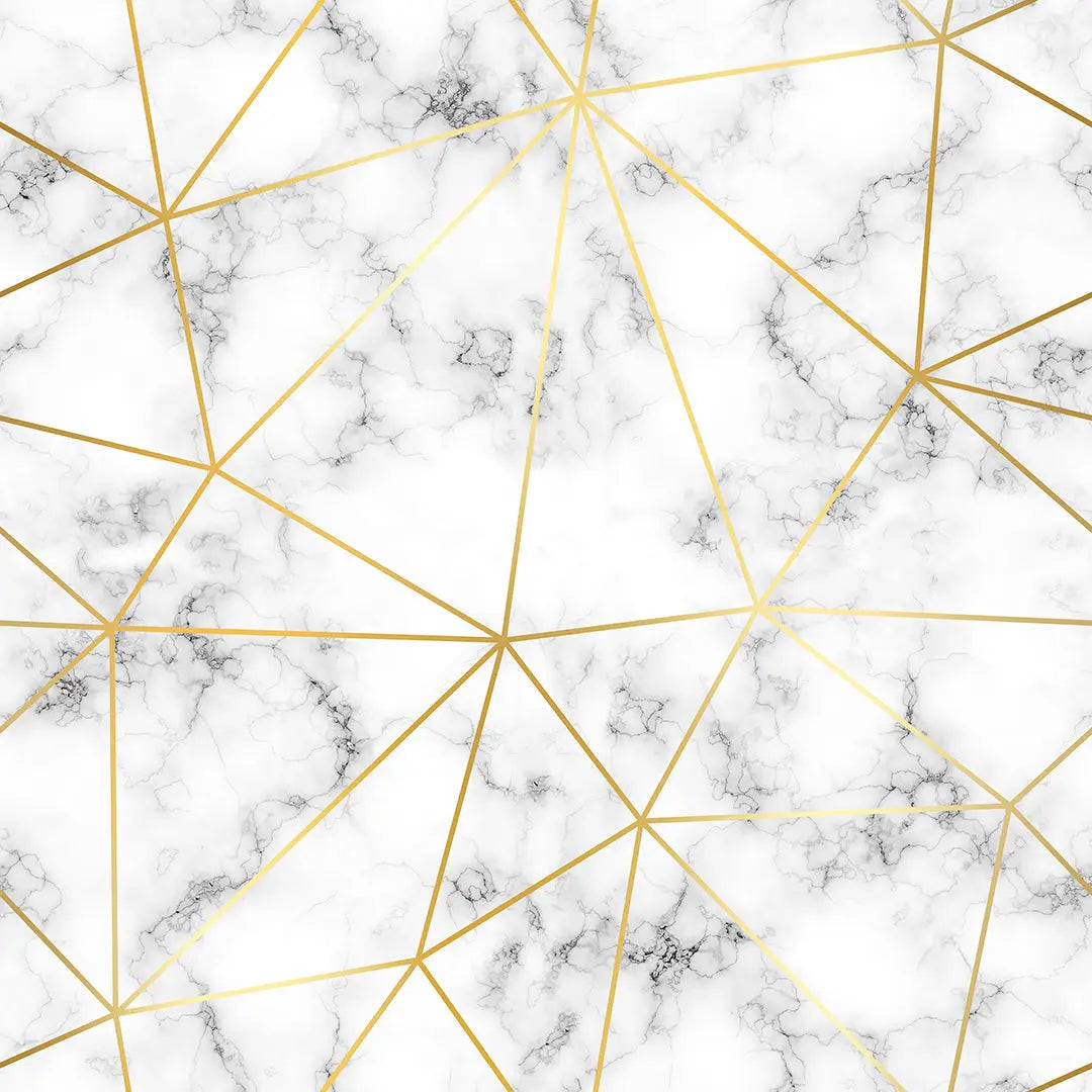 Zazz White Marble Gold Lines – Geometric Marble & Gold Wallpaper