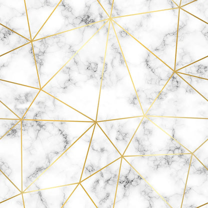 Zazz White Marble Gold Lines – Geometric Marble & Gold Wallpaper
