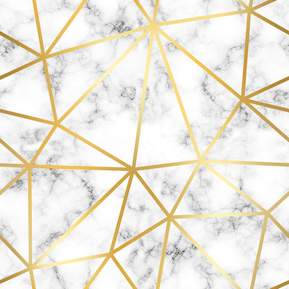 White Marble Bold Gold Lines Zazz