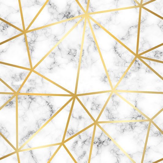 White Marble Bold Gold Lines Zazz