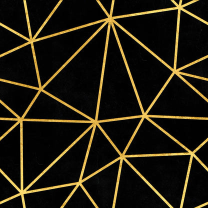 Zazz Black Gold Bold Lines – Geometric Wallpaper Black & Gold