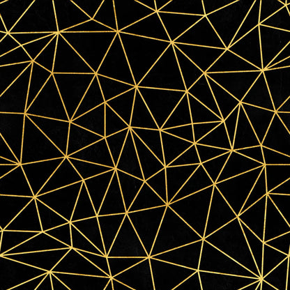Zazz Black Gold Fine Lines – Geometric Wallpaper Black & Gold