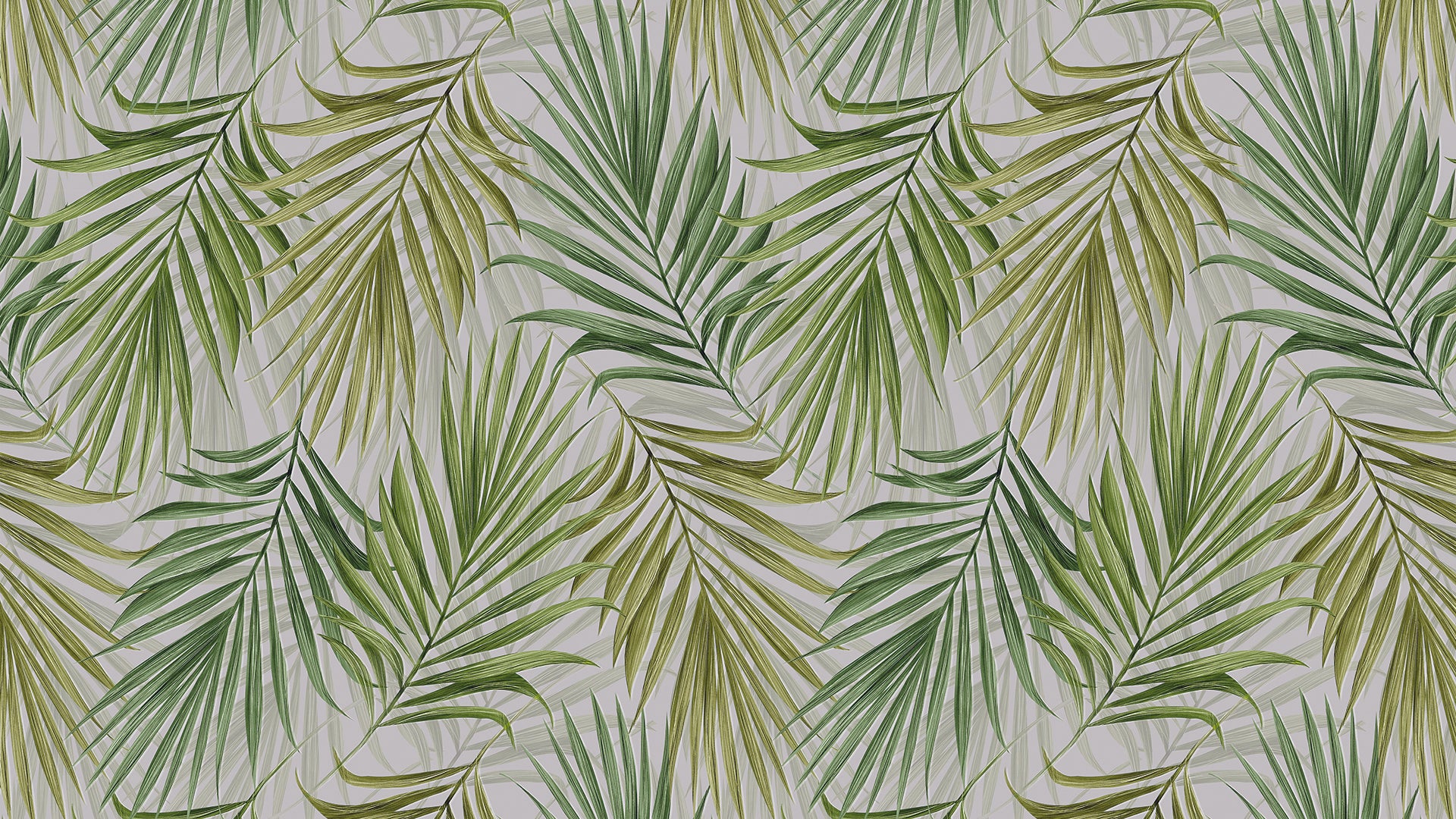 Tapete mit Palmwedel-Muster » Tropischer Look in Grün & Creme  Frisch & freundlich  Jetzt entdecken