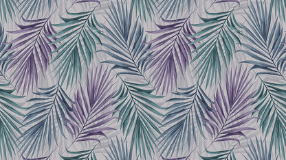 Tropische Tapete in Lila & Mint » Modern & entspannt  Exklusives Palmenmuster  Jetzt bestellen