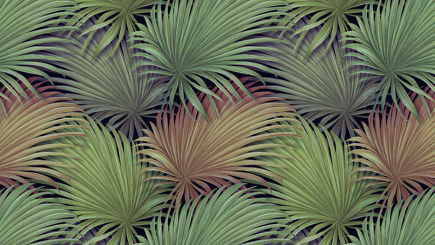 Wüsten-Tapete mit Palmblättern  Erdige Grün- & Beigetöne  Ruhig, naturverbunden & stilvoll – by Pimp My Wall