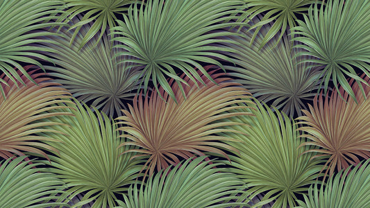 Wüsten-Tapete mit Palmblättern  Erdige Grün- & Beigetöne  Ruhig, naturverbunden & stilvoll – by Pimp My Wall